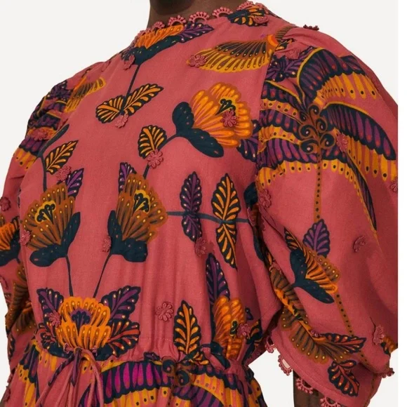 NWTFARM RIO Blush Living Bloom Short-Sleeve Mini-DressSize L
